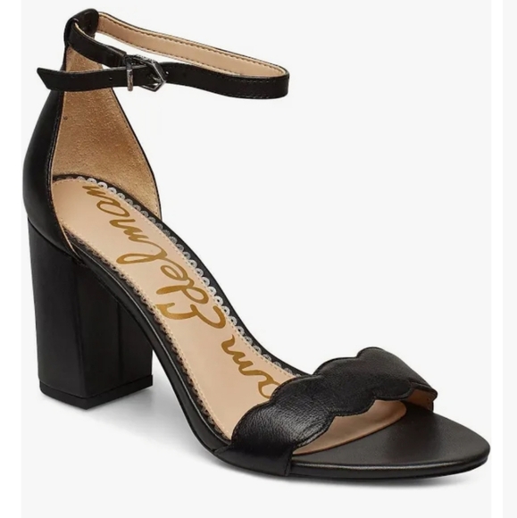 Sam Edelman Odila black leather chunky heel sandals size 9M - Picture 1 of 10